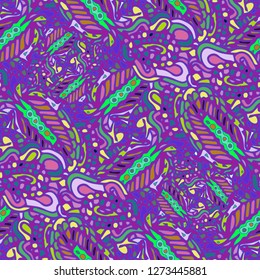 Zentangle weave abstract background multicolored chaos seamless.