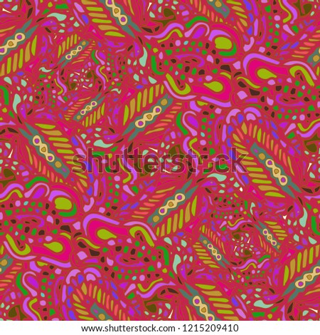 Zentangle weave abstract background multicolored chaos seamless.