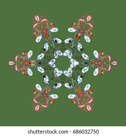 Zentangle winter snowflak for Christmas, New Year. Freehand artistic ethnic illustration for adult coloring pages, art therapy, bohemian tattoo, t-shirt patterned print, posters, logo. Vector sketch.