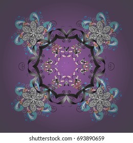Zentangle winter snowflak for Christmas, New Year. Freehand artistic ethnic illustration for adult coloring pages, art therapy, bohemian tattoo, t-shirt patterned print, posters, logo. Vector design.