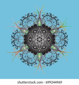 Zentangle winter snowflake for Christmas, New Year. Freehand artistic ethnic illustration for adult coloring pages, art therapy, bohemian tattoo, t-shirt patterned print, posters, logo Vector sketch.