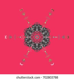 Zentangle winter snowflake for Christmas, New Year. Freehand artistic ethnic illustration for adult coloring pages, art therapy, bohemian tattoo, t-shirt patterned print, posters, logo Vector sketch.