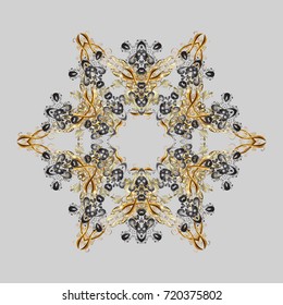 Zentangle winter snowflake for Christmas, New Year. Freehand artistic ethnic illustration for adult coloring pages, art therapy, bohemian tattoo, t-shirt patterned print, posters, logo Vector design.