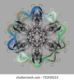 Zentangle winter snowflake for Christmas, New Year. Freehand artistic ethnic illustration for adult coloring pages, art therapy, bohemian tattoo, t-shirt patterned print, posters, logo Vector design.