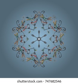 Zentangle winter snowflake for Christmas, New Year. Freehand artistic ethnic illustration for adult coloring pages, art therapy, bohemian tattoo, t-shirt patterned print, posters, logo Vector sketch.