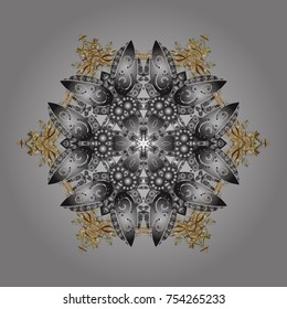 Zentangle winter snowflake for Christmas, New Year. Freehand artistic ethnic illustration for adult coloring pages, art therapy, bohemian tattoo, t-shirt patterned print, posters, logo Vector sketch.