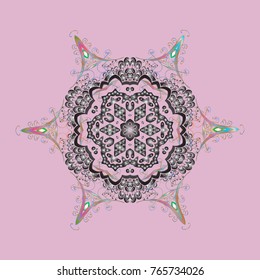 Zentangle winter snowflake for Christmas, New Year. Freehand artistic ethnic illustration for adult coloring pages, art therapy, bohemian tattoo, t-shirt patterned print, posters, logo Vector design.