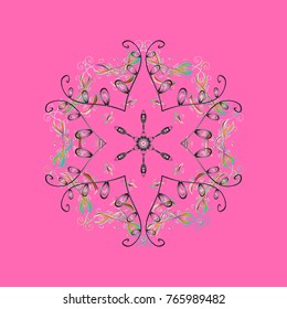 Zentangle winter snowflake for Christmas, New Year. Freehand artistic ethnic illustration for adult coloring pages, art therapy, bohemian tattoo, t-shirt patterned print, posters, logo Vector sketch.