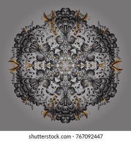 Zentangle winter snowflake for Christmas, New Year. Freehand artistic ethnic illustration for adult coloring pages, art therapy, bohemian tattoo, t-shirt patterned print, posters, logo Vector design.