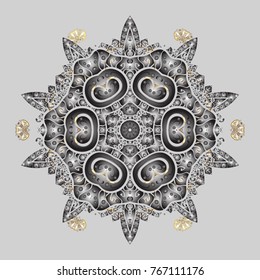 Zentangle winter snowflake for Christmas, New Year. Freehand artistic ethnic illustration for adult coloring pages, art therapy, bohemian tattoo, t-shirt patterned print, posters, logo Vector sketch.