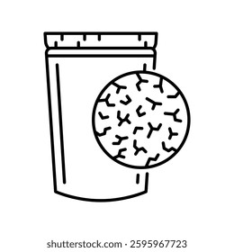 Zeolites black line icon. Vector isolated element. Nutritionology editable stroke. Editable stroke.