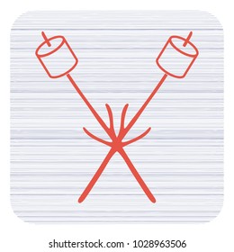 Zephyr on skewer icon. Vector illustration

