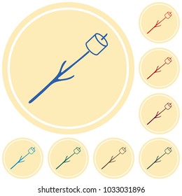 Zephyr on skewer icon. Vector illustration

