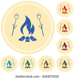 Zephyr on skewer icon. Vector illustration

