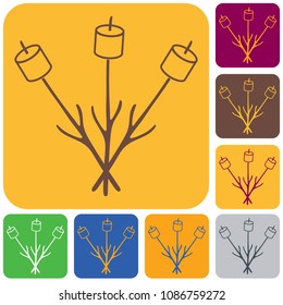 Zephyr on skewer icon. Vector illustration