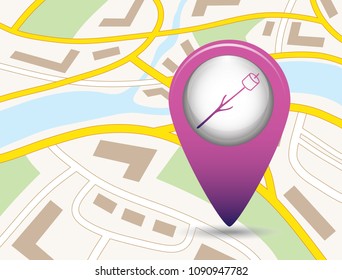 Zephyr on skewer icon. Vector illustration

