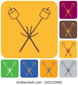 Zephyr on skewer icon. Vector illustration

