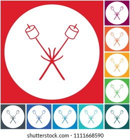 Zephyr on skewer icon. Vector illustration

