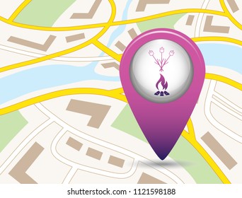 Zephyr on skewer icon. Vector illustration