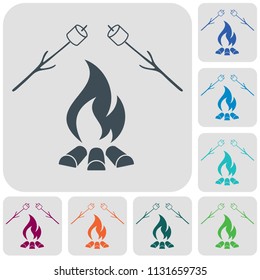 Zephyr on skewer icon. Vector illustration

