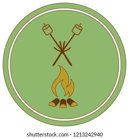 Zephyr on skewer icon. Vector illustration

