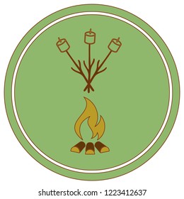 Zephyr on skewer icon. Vector illustration

