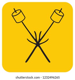 Zephyr on skewer icon. Vector illustration

