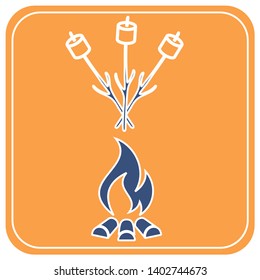 Zephyr on skewer icon. Vector illustration


