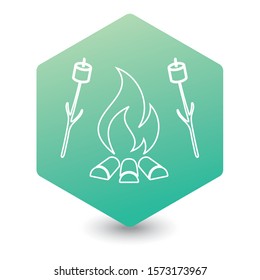 Zephyr on skewer icon. Vector illustration

