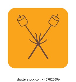 Zephyr on skewer icon. Vector illustration

