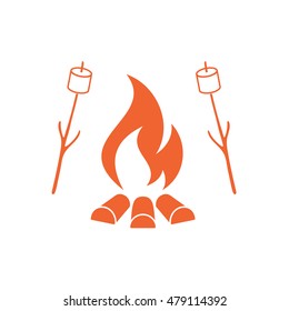 Zephyr on skewer icon. Vector illustration

