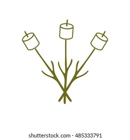 Zephyr on skewer icon. Vector illustration

