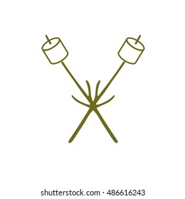 Zephyr on skewer icon. Vector illustration