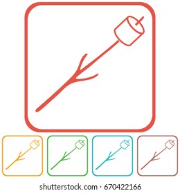 Zephyr on skewer icon. Vector illustration


