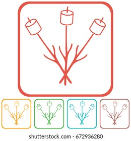 Zephyr on skewer icon. Vector illustration

