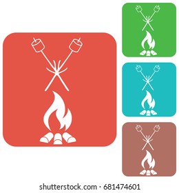 Zephyr on skewer icon. Vector illustration

