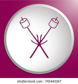 Zephyr on skewer icon. Vector illustration

