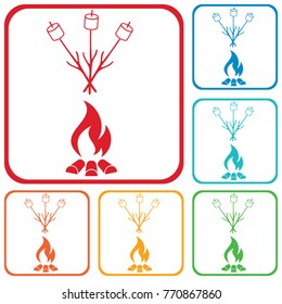 Zephyr on skewer icon. Vector illustration

