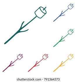 Zephyr on skewer icon. Vector illustration

