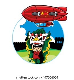 Zeppelin  Airship Go Around The World - China