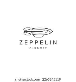 Zeppelin airship logo icon design template flat vector