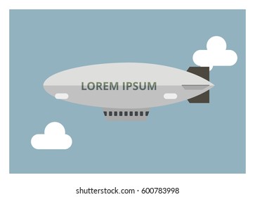 zeppelin balloon simple illustration
