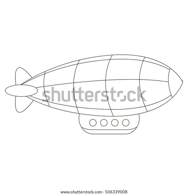 Zeppelin Be Colored Coloring Book Educate Stock Vector