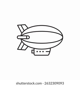 zeppelin hydrogen aircraft transport flying icon sign vector