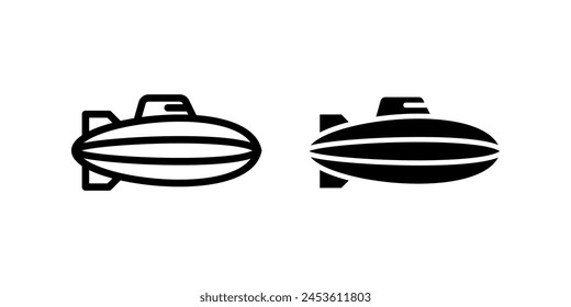 Conjunto de iconos de Zeppelin. Ilustración plana del icono de Vector
