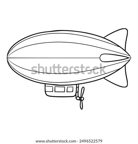 zeppelin illustration hand drawn outline isolated vector