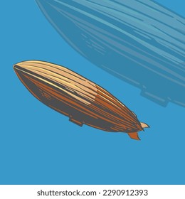 zeppelin illustration for logo and tshirt design