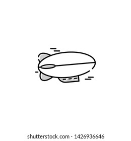zeppelin line art logo. black and white
