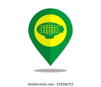 zeppelin marker pin path image vector icon logo