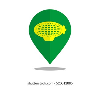 zeppelin marker pin path image vector icon logo